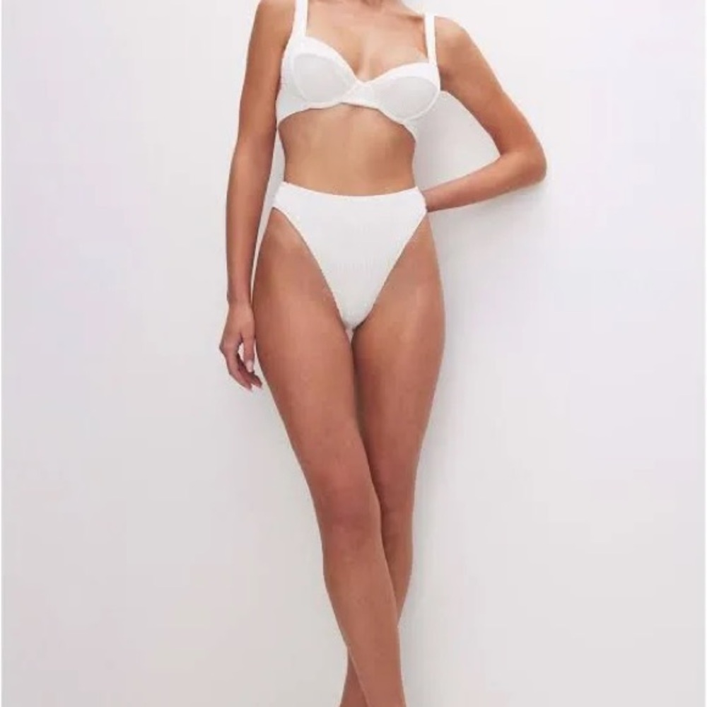 Good American Always Fits Good Waist Bikini Bottom | Cloud White